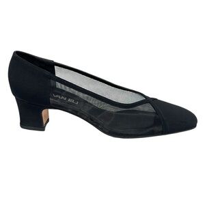 VAN ELI Black Sheer Gingus Padded Pumps Women's Size 9 Slim